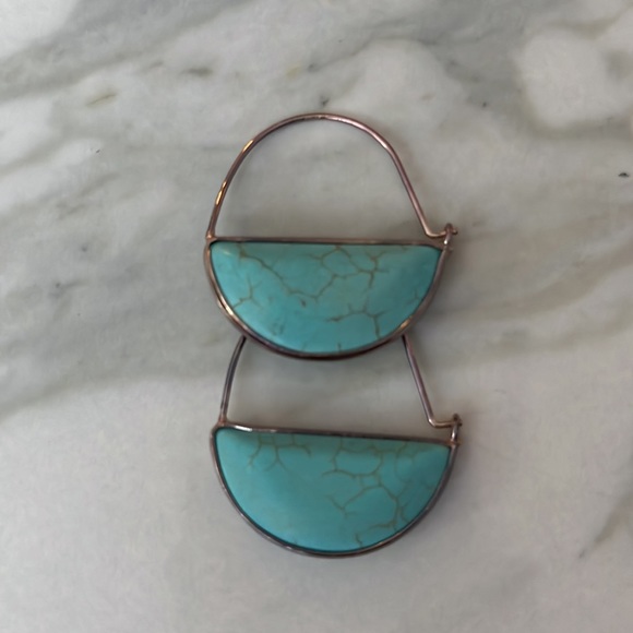 Turquoise Hanging Earrings - Picture 2 of 2